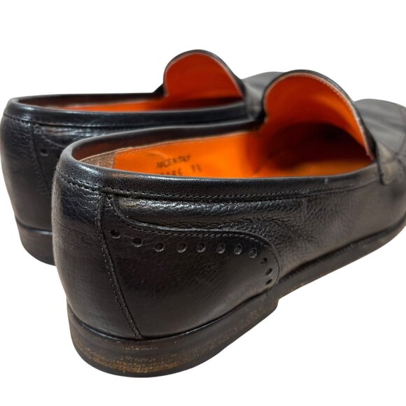 Martin Dingman Black Slip On Leather Loafer Dress Shoes - Picture 6 of 9